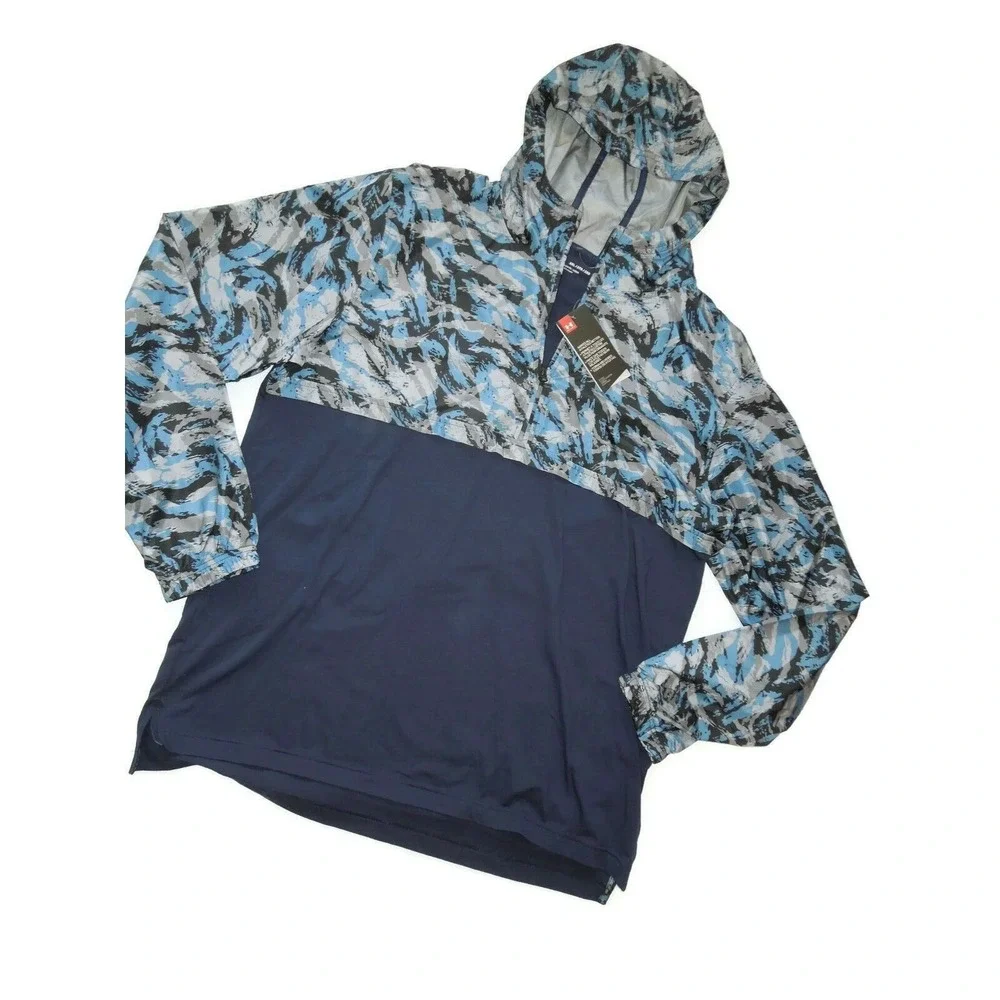 Under Armour Men's Sportstyle Anorak Pullover Jacket Blue Size XXL 2XL‎